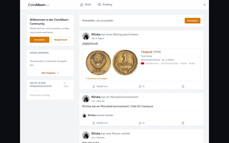 CoinAlbum, das soziale Netzwerk für Numismatiker: Screenshot 4